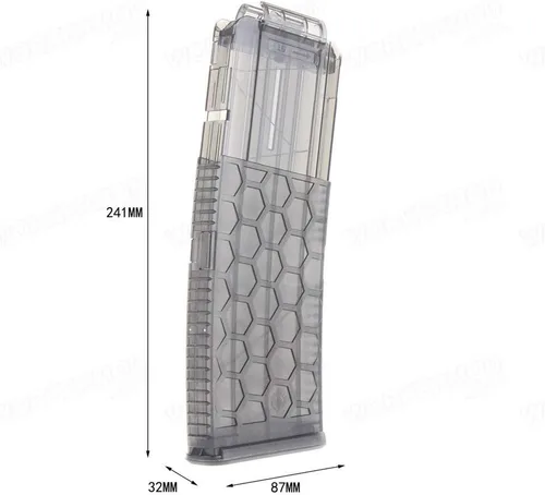 Miniatura 2 de WORKER 15-Darts Honeycomb Magazine Clip Reemplazo para Nerf Toy Color Negro Transparente