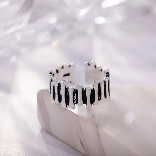Miniatura 152 de Anillo de plata de ley 925, minimalista, ajustable, hecho a mano, para mujeres y niñas