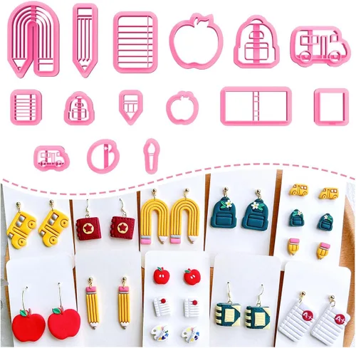 KEOKER Cortadores de arcilla polimérica, cortadores de arcilla, cortadores de arcilla polimérica para hacer aretes, joyería, 15 formas para maestros