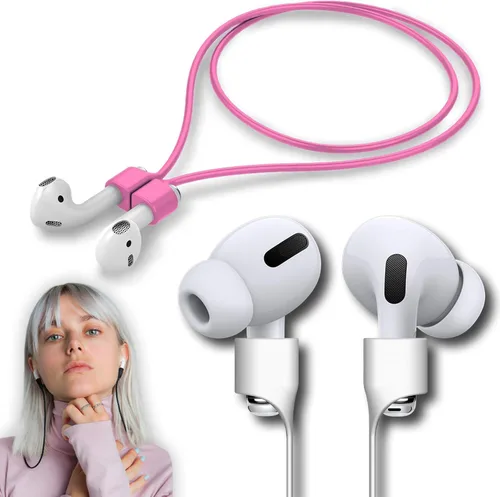 Correa magnética ultra fuerte para Airpod Pro, cordón deportivo antipérdida, compatible con Airpods de 3ª y 2ª generación Pro 3 2 1 (rosa)