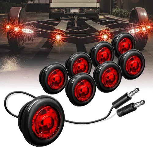 Miniatura 18 de TRUE MODS - 10 luces de marcador LED redondas de 3/4 pulgadas para remolque ámbar de 12 V [3 cables/DRL y señal de giro] [DOT FMVSS 108] [SAE P2PC]