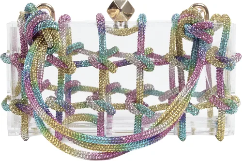 Miniatura 3 de Diamante hand Bag. Rhinestone Evening bag. Hardbodied acrylic handbag. Gift for her. Sparkling rope handbag