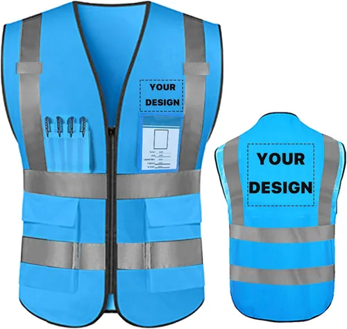 Miniatura 16 de Chaleco de seguridad de alta visibilidad reflectante, personaliza tu logotipo, ropa de trabajo de seguridad con tiras reflectantes y bolsillos A