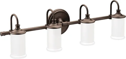 Miniatura 18 de Moen YB6461ORB Belfield - Accesorio de tocador de baño de doble montaje con 1 luz con vidrio esmerilado, bronce aceitado