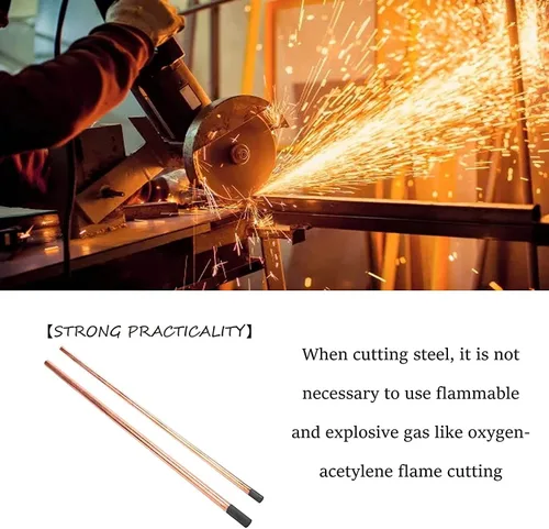 Miniatura 6 de Auniwaig 2 piezas de 0.16 pulgadas x 14 pulgadas, carbono recubierto de cobre, varillas de carbono con recubrimiento de cobre electrodo