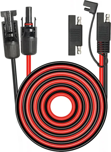 Miniatura 19 de 2 piezas de 1 pie de cable adaptador de panel solar a SAE - Cable de extensión de conector SAE 10AWG para kit de cargador de batería de panel solar