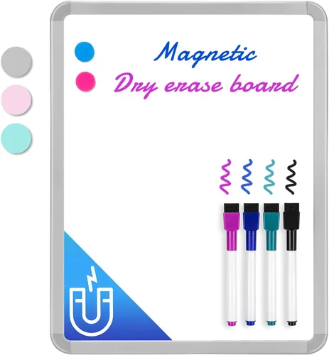 Miniatura 11 de VUSIGN Pizarra blanca pequeña de borrado en seco, pizarra blanca de 11 x 14 pulgadas para niños, estudiantes, nevera, casillero, mini pizarra