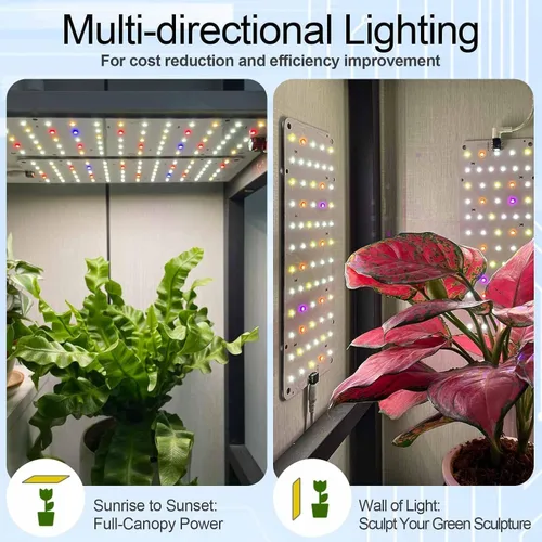 Miniatura 2 de Panel de luz de cultivo para plantas de interior, luz LED ultrafina de espectro completo de 20 W para estante y gabinete, regulable con temporizador