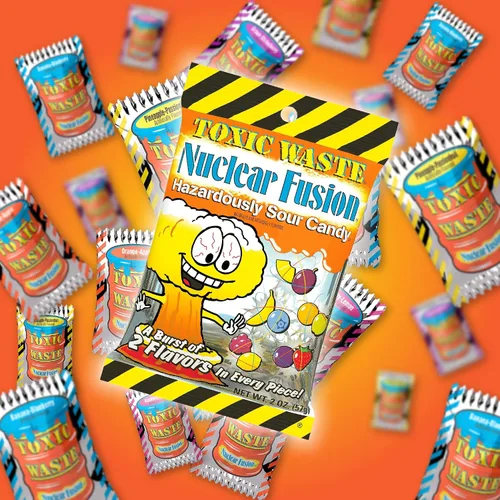 Miniatura 3 de TOXIC WASTE - Dulces Agrios Peligrosamente de Fusión Nuclear - Sabores de Frambuesa-Limón, Piña-Maracuyá, Uva-Fresa, Plátano-Arándano