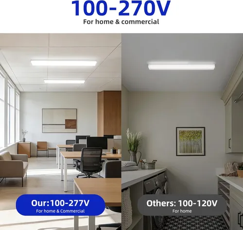 Miniatura 8 de hykolity Luz envolvente LED de 4 pies, 40 W, 4400 lm, 4000 K, [equivalente a 2 lámparas fluorescentes de 32 W], lámpara LED envolvente de 4 pies