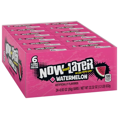 Miniatura 9 de Caramelo masticable original Now & Later, sabor manzana, barra de 0,93 onzas, paquete de 24