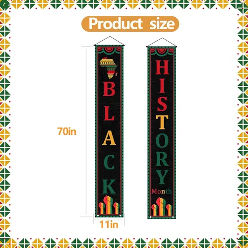 Miniatura 2 de Cartel de la puerta delantera del mes de la historia negra, decoración del mes de la historia negra para porche, patio, chimenea, fiesta