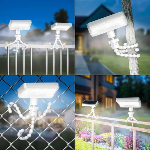Miniatura 2 de Tryme 92 luces LED solares al aire libre impermeables con sensor de movimiento, soporte de pulpo, ángulo ajustable, lente difusora óptica, 3 modos