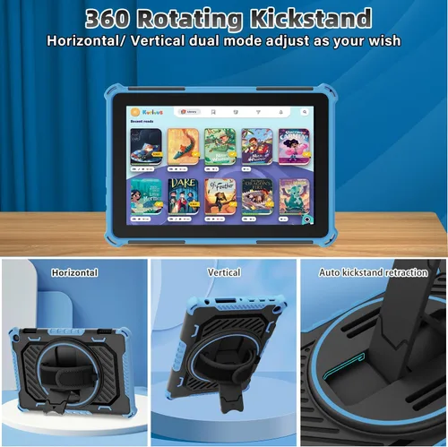Miniatura 5 de ROISKIN Funda para tableta Amazon Kindle Fire HD 8 y HD 8 Plus de 12ª/10ª generación versión 2024/2022/2020 para niños con soporte giratorio de 360