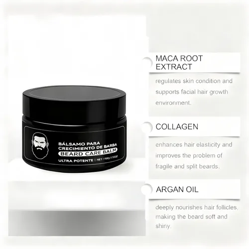 Miniatura 5 de Estimulante para Barba, Apolo Cosmetics Para Barba, Ultra Potente Bálsamo de Crecimiento, New De Barba, Estimulante Barba Hidrata y Fortalece