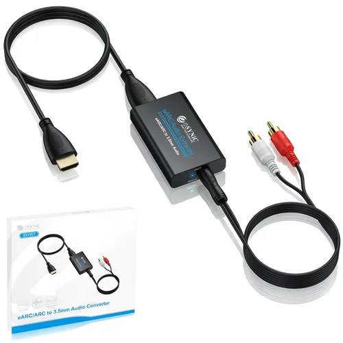 Miniatura 10 de eSynic Adaptador óptico portátil a RCA de 7 pies de largo, convertidor DAC de 192 kHz Plug & Play, convertidor de audio digital a analógico