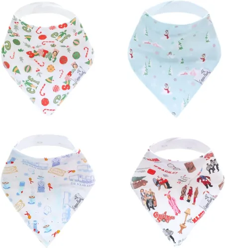 Miniatura 39 de Copper Pearl Baberos tipo bandana para bebé, paquete de 4 baberos de algodón suave para babear y dentición, absorbentes, ajuste ajustable, muchos