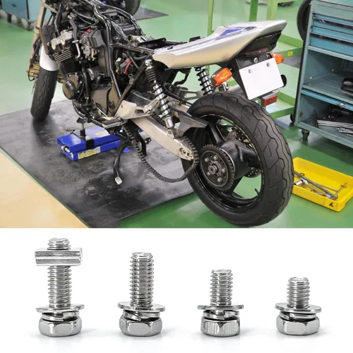 Miniatura 4 de Kit de 56 tuercas y pernos de terminales de batería de motocicleta de acero inoxidable, M6 x 0.394 in, 0.472 in, 0.630 in, 0.787 in, Kit de tuercas