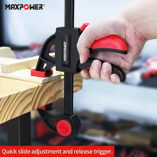 Miniatura 4 de MAXPOWER Abrazadera de barra de 24 pulgadas y esparcidor de 31 pulgadas para carpintería, juego de abrazaderas de madera de liberación rápida