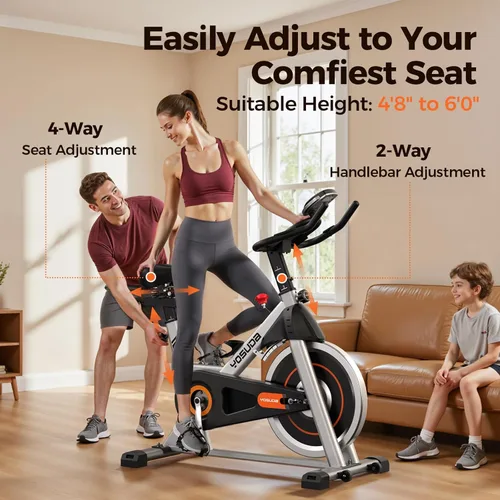 Miniatura 7 de YOSUDA Exercise Bike, Brake Pad Stationary Bike for Home with Exclusive App, Magnetic Indoor Cycling Bike with 300 lb Weight Capacity, Low Noise
