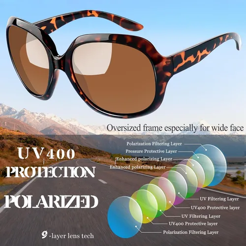 Miniatura 207 de Joopin Lentes de sol de gran tamaño para mujer, polarizados, grandes, para conducción, protección UV, grandes sombras