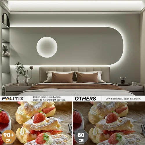 Miniatura 4 de PAUTIX COB - Tira de luces LED de 48 pies súper brillante, 504 LEDs/m blanco natural 5000K CRI90+ cinta LED flexible de 24 V para gabinete, hogar