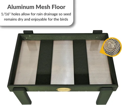 Miniatura 7 de Comedero para pájaros DutchCrafters Amish hecho en Estados Unidos, comederos de plataforma para aves silvestres, independientes y para exteriores
