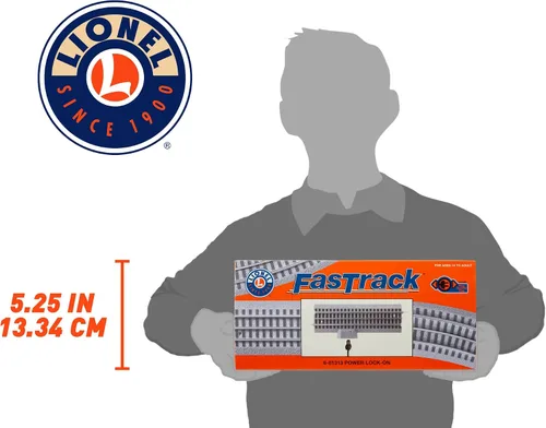 Miniatura 8 de Lionel FasTrack - Pista de bloqueo de potencia recta de calibre O de 10 pulgadas, modelo de 3 rieles con puerto enchufable para accesorios, pista