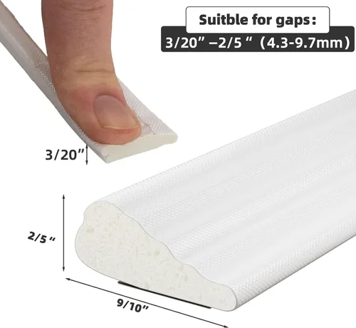 Miniatura 3 de Paquete de 2*16.4 pies de tiras selladoras contra la intemperie para puertas, aislamiento de ventanas insonorizante bloqueador de corrientes de aire