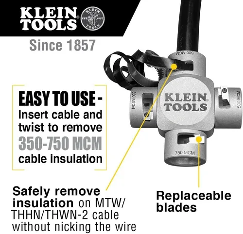 Miniatura 3 de Klein Tools Pelacables (750-350 MCM) y paquete de doblador de cables de 14 pulgadas