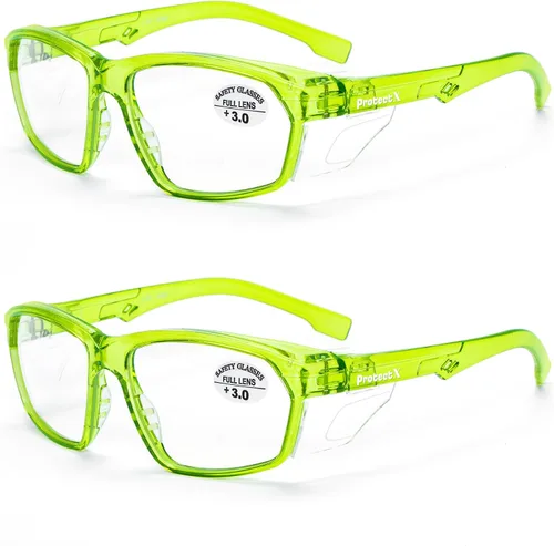 Miniatura 44 de ProtectX Lentes de lectura elegantes para mujeres y hombres, antivaho y antiarañazos, protección UV, gafas de seguridad antiimpactos
