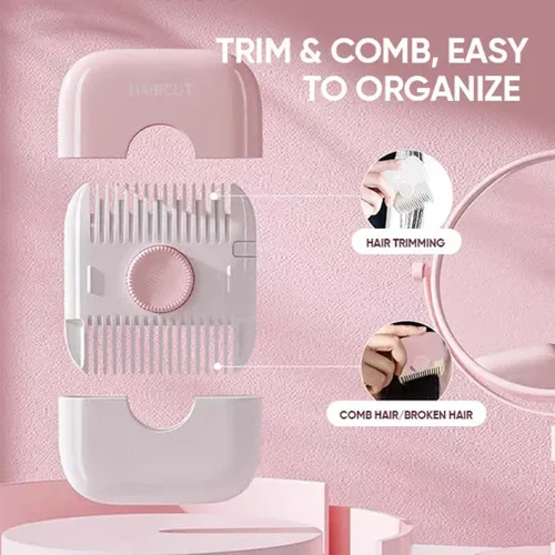 Miniatura 3 de Peine 2 en 1 para recortar y adelgazar el cabello, maquinilla de afeitar de doble cara con bordes afilados para cortar y peinar (gris)