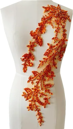 Miniatura 4 de PLune Diamantes de imitación acrílicos brillantes hechos a mano en apliques de encaje, cuentas de costura, parches para accesorios para vestido