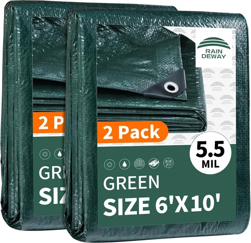 Miniatura 64 de RAINDEWAY Tarps - Lona impermeable de color azul de 4 x 16 pies de grosor, resistente a desgarros, multiusos, para techo, campamento, automóvil