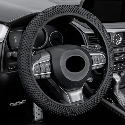 Miniatura 11 de Alpmosn Funda Elástica Extensible para Volante, Microfibra Transpirable de Seda de Hielo, Antideslizante, Accesorios de Interior de Automóvil