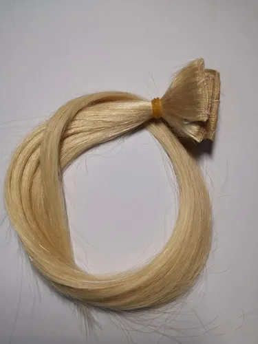 Miniatura 4 de Extensiones de cabello humano con clip, de 18 pulgadas, rubio decolorado, 100% real, extensiones de cabello con clip para mujer, 6 piezas de cabello