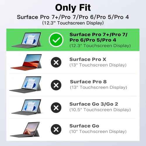 Miniatura 2 de MoKo Funda para Microsoft Surface Pro 7 Plus/Pro7/Pro 6/Pro 5/Pro 4/LTE - Funda resistente todo en uno con soporte para bolígrafo, funda protectora