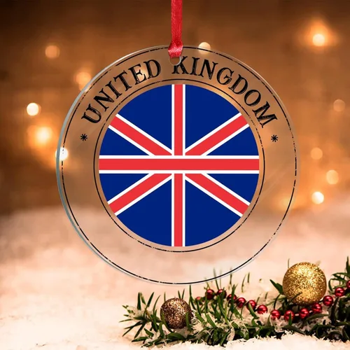 Miniatura 31 de Bandera de Andorra, adorno colgante de Navidad, bandera nacional, decoraciones de Navidad, adornos acrílicos, colgante para árbol de Navidad
