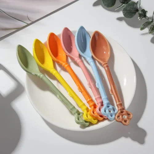 Miniatura 6 de Juego de 6 cucharas demitasse de cerámica para café, postre, té, helado