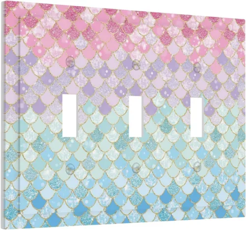 Miniatura 212 de Rainbow in the Clouds - Placas de Pared de Doble Interruptor de 2 Posiciones, Panel de Arte Rosa, Cubierta de Interruptor de Luz, Placa Frontal Arco