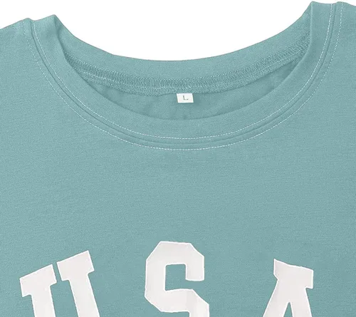 Miniatura 4 de Remidoo - Camiseta informal de manga corta para mujer, cuello redondo, corte amplio, con estampado de arcoíris
