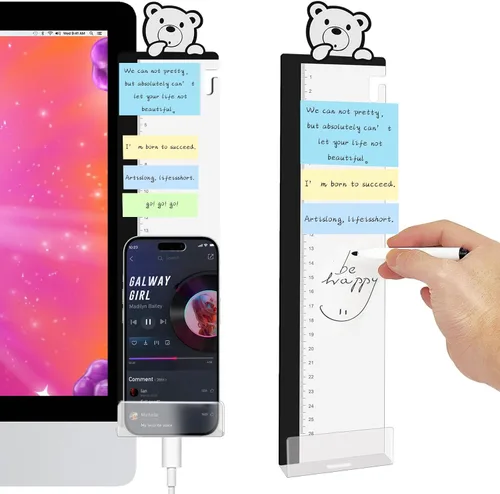 Miniatura 11 de Accesorios de escritorio de oficina, 2 unidades, multifunción, tablero de notas para monitor de computadora, suministros de oficina para mujeres