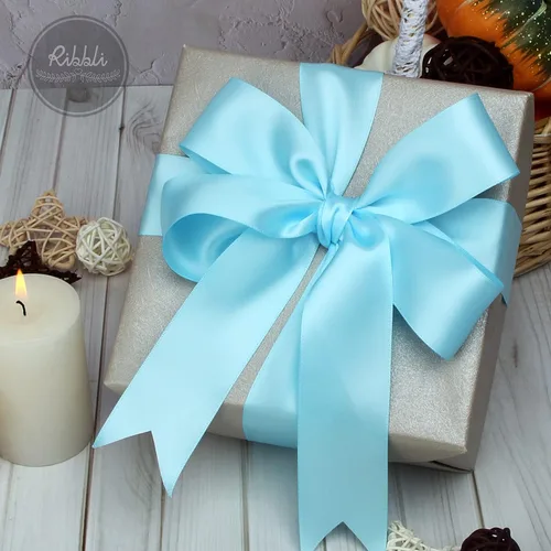 Miniatura 502 de Ribbli - Cinta de satén de doble cara dorada, 1/2 pulgada x 25 yardas, uso para ramo de lazos de manualidades, envoltura de regalos, decoración