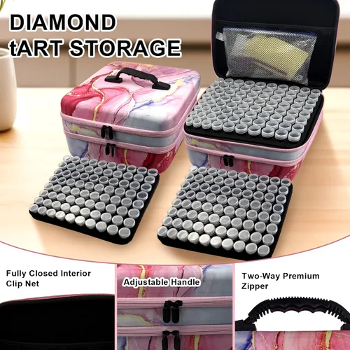 Miniatura 2 de Waykape Contenedores de Almacenamiento de Arte de Diamante con 240 Ranuras, Accesorios y Herramientas de Arte de Diamante 5D, Kits Organizadores