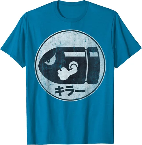 Miniatura 5 de Super Mario Camiseta con logotipo de Bullet Bill Distressed en Kanji