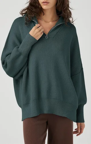 Miniatura 3 de PRETTYGARDEN Womens Fall Pullover Oversized Long Sleeve Zip Up Lapel V Neck Knitted Tops