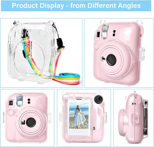 Miniatura 5 de MUZIRI KINOKOO Funda transparente compatible con cámara Instax Mini 12, funda rígida de PVC transparente para Fuji Instax Mini 12 con bolsillo