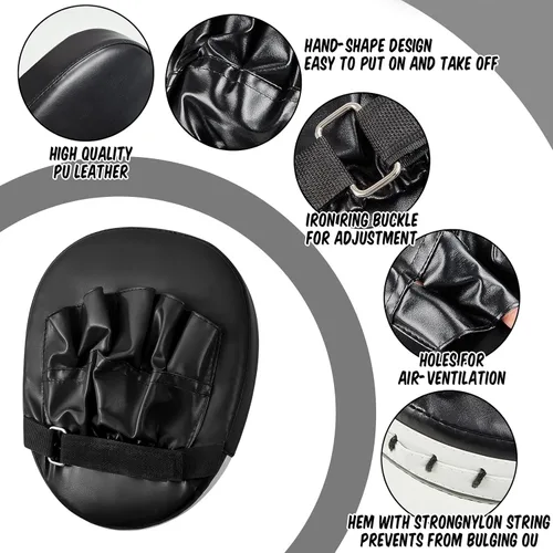 Miniatura 4 de Poen 7 en 1 Taekwondo Kick Pad Boxeo Equipo de entrenamiento Guantes de perforación Artes marciales Banda de muñeca Almohadillas suaves ajustables