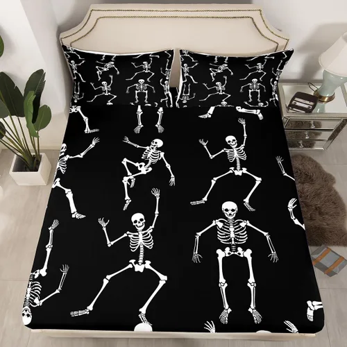 Miniatura 15 de Erosebridal Sábana bajera ajustable de Halloween, diseño de calabaza de dibujos animados, diseño de arco iris para niños, niñas, adolescentes