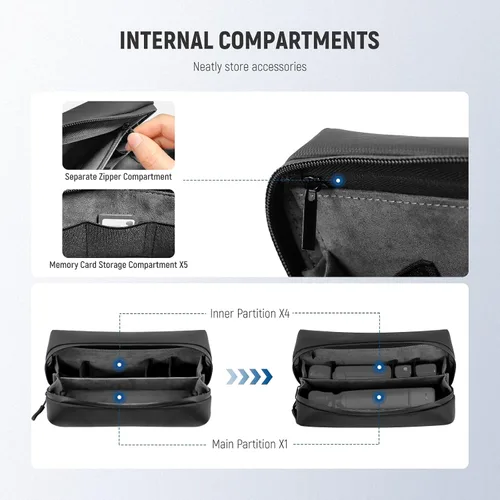 Miniatura 4 de NEEWER Bolsa de transporte para bolsillo 4 bolsillos 3, protección a prueba de polvo, a prueba de salpicaduras, absorción de golpes, resistente a